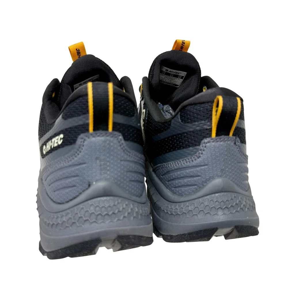 Hi-Tec Mauna Hiker WP Mens Sz 11 Waterproof Hiking Shoes Black Grey Yellow